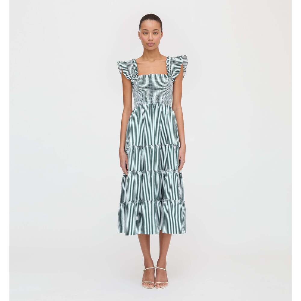 Hill House Home The Ellie Nap Dress - Green Stripe Size SGreen Stripe / S